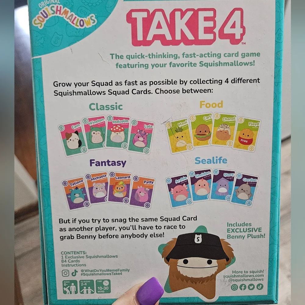Squishmallows Take 4 Card Game
